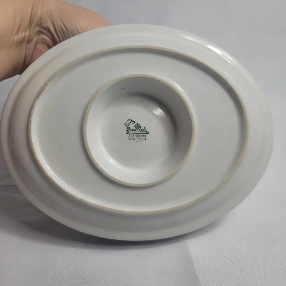 Rosenthal Petal Lane Gravy Boat White Pink Moss Rose Pattern Gold Trim